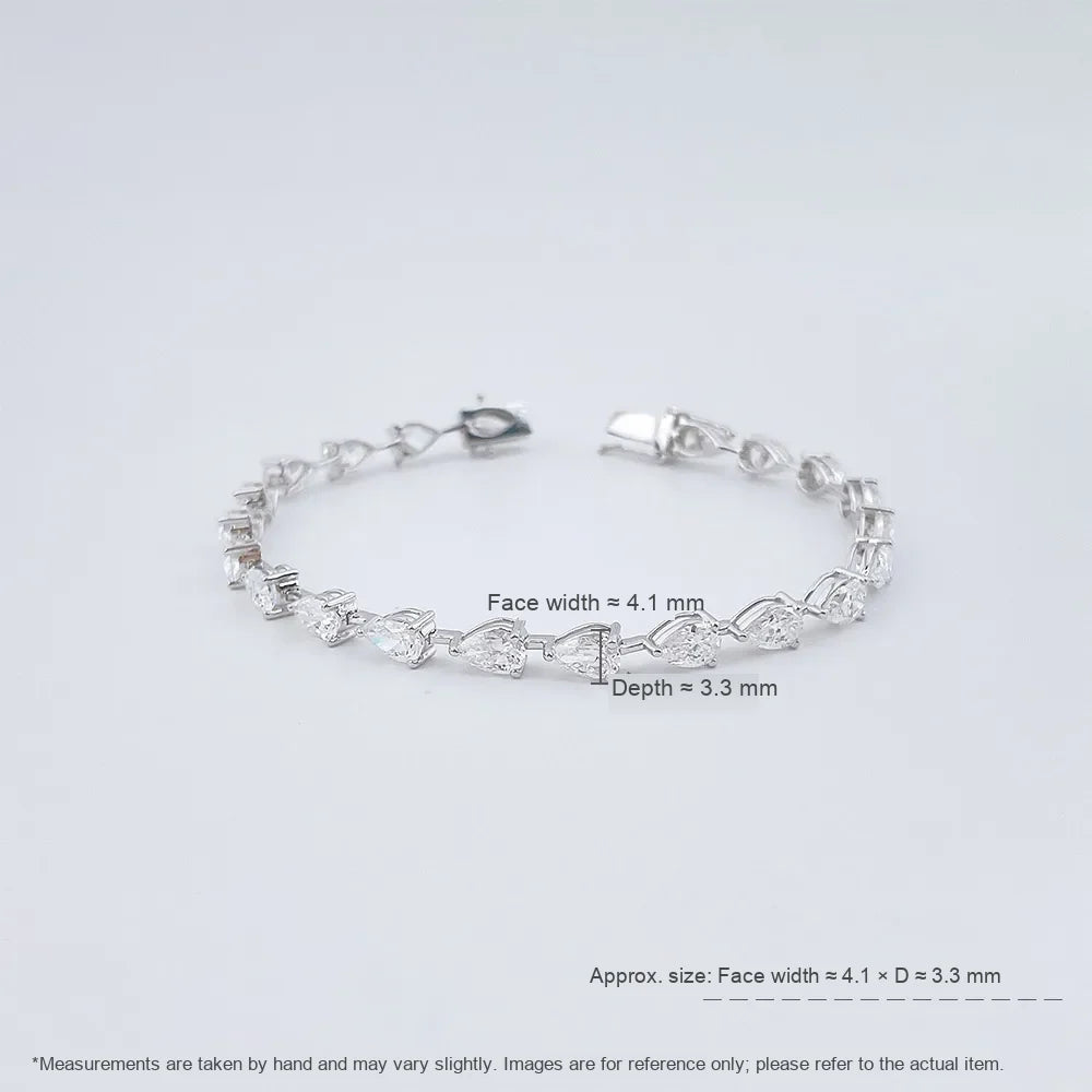 7.87 ctw Celestial Pear-Cut Lab-Grown Diamond Bracelet in 18K White Gold