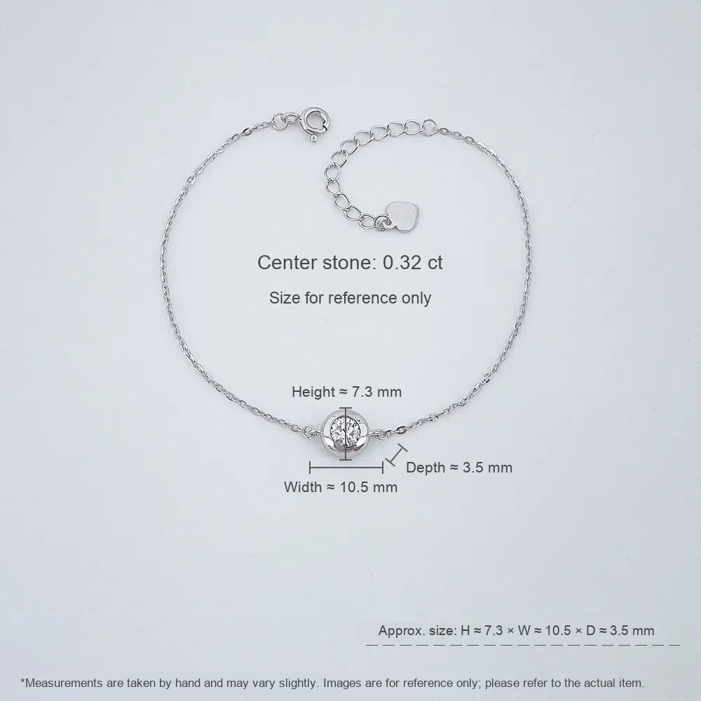 0.32 ctw Minimalist Round-Cut Lab-Grown Diamond Bracelet in 925 Sterling Silver