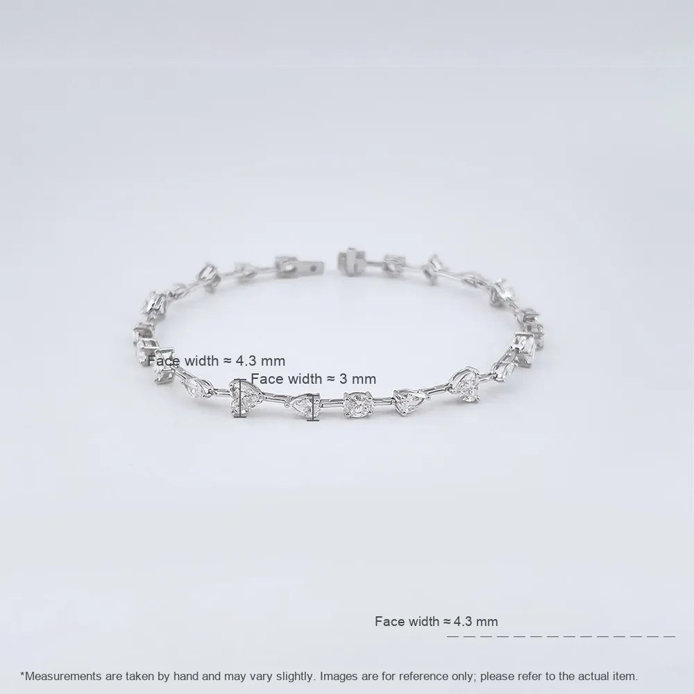 3.23 ctw Oval-Cut Lab-Grown Diamond Bracelet in 18K White Gold