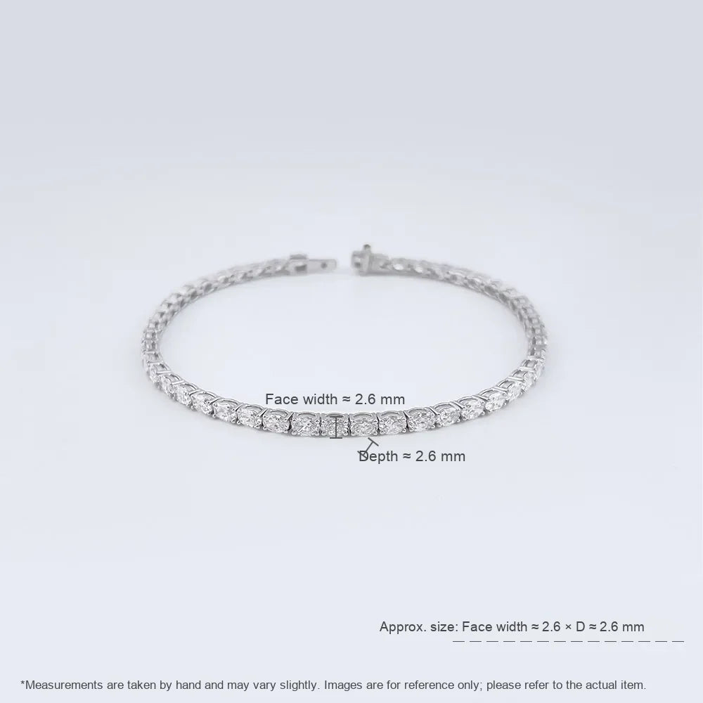 4.15 ctw Statement Oval-Cut Lab-Grown Diamond Bracelet in 18K White Gold