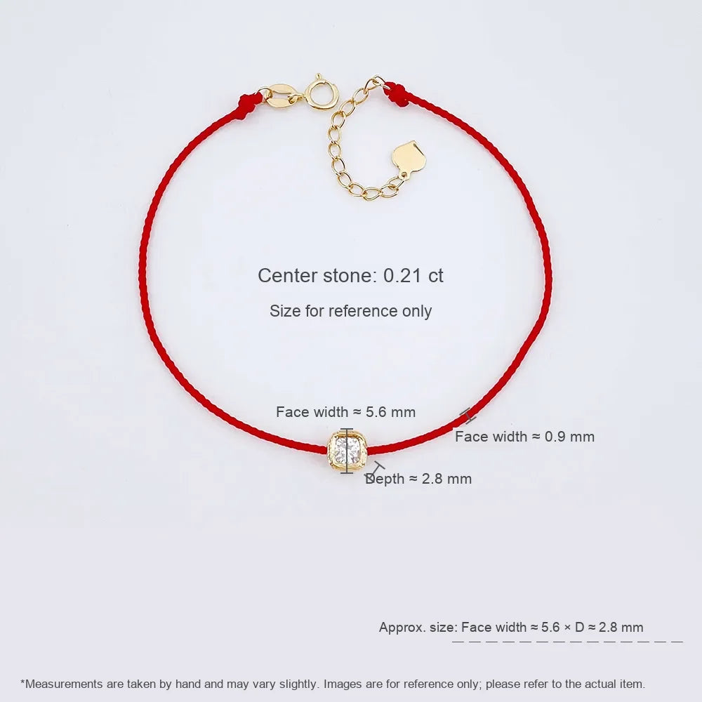 0.22 ctw Celestial Adjustable Cushion-Cut Lab-Grown Diamond Bracelet in 18K Yellow Gold
