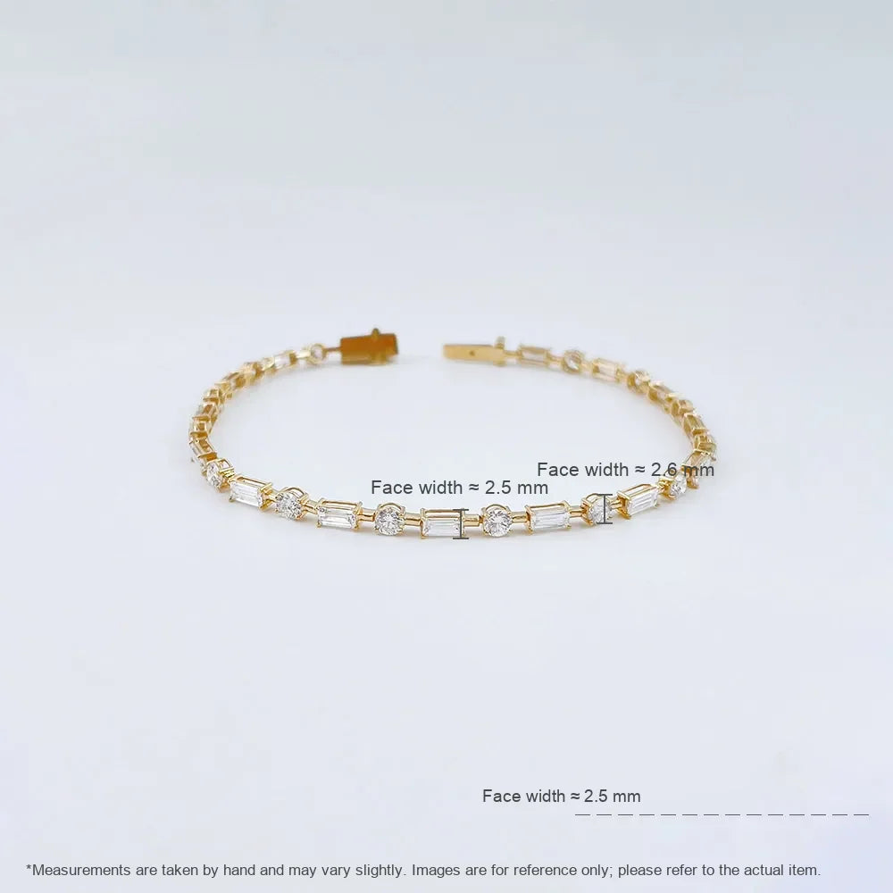 3.12 ctw Celestial Pavé Mixed-Cut Lab-Grown Diamond Tennis Bracelet in 18K Yellow Gold