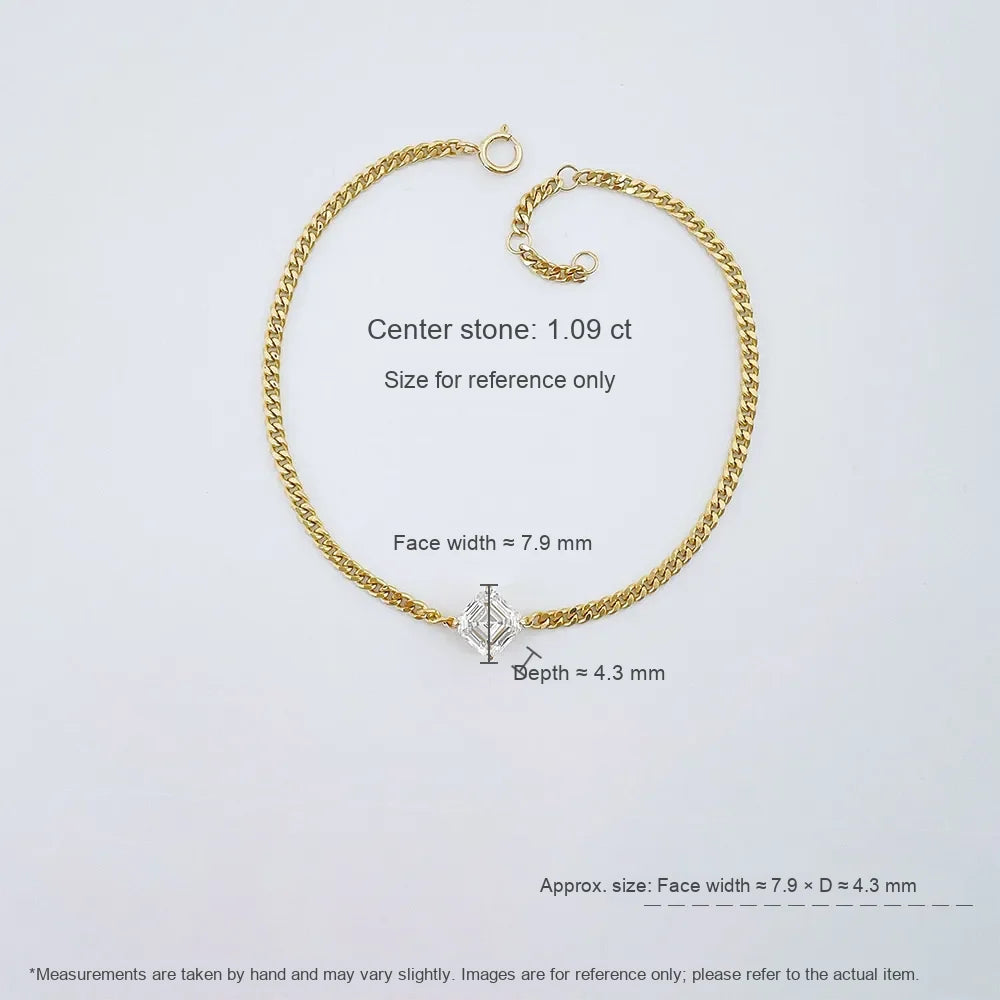 1.1 ctw Stackable Princess-Cut Lab-Grown Diamond Bracelet in 18K Yellow Gold