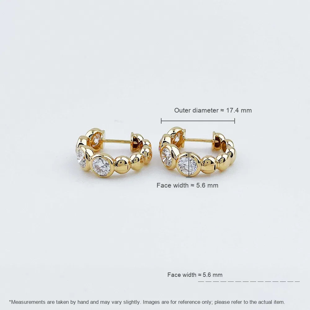 2.47 ctw Vintage Round-Cut Lab-Grown Diamond Earrings in 18K Yellow Gold