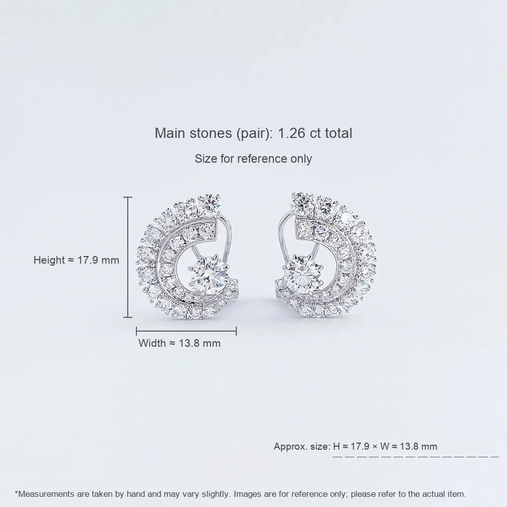1.26 ctw Celestial Round-Cut Lab-Grown Diamond Earrings in 18K White Gold
