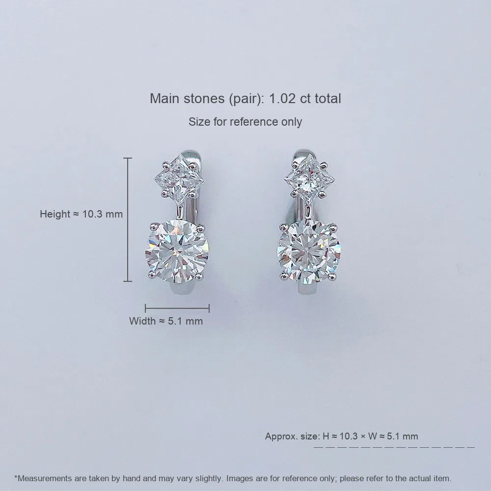 1.07 ctw Celestial Round-Cut Lab-Grown Diamond Earrings in 18K White Gold