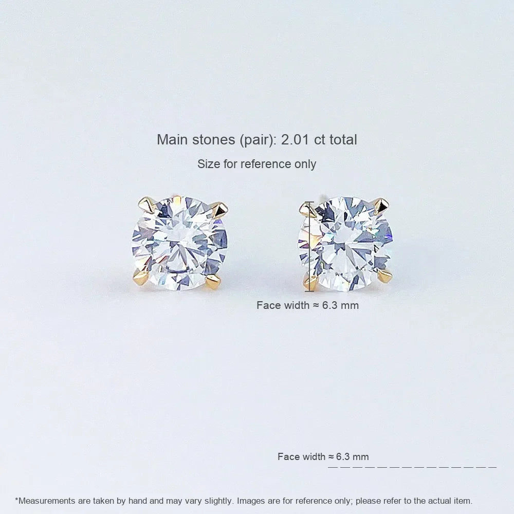 1.06 ctw Minimalist Four-Prong Round-Cut Lab-Grown Diamond Earrings in 18K Yellow Gold