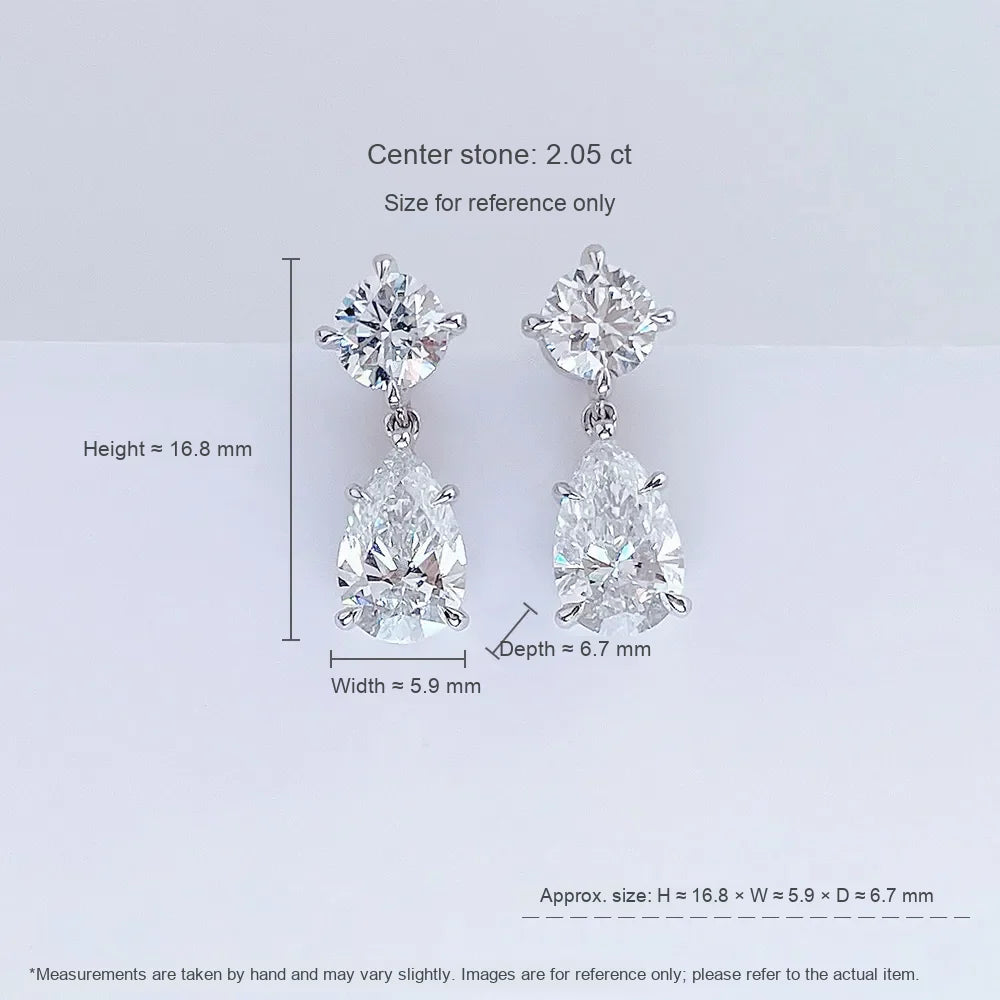 2.21 ctw Celestial Pear-Cut Lab-Grown Diamond Drop Earrings in PT950 Platinum