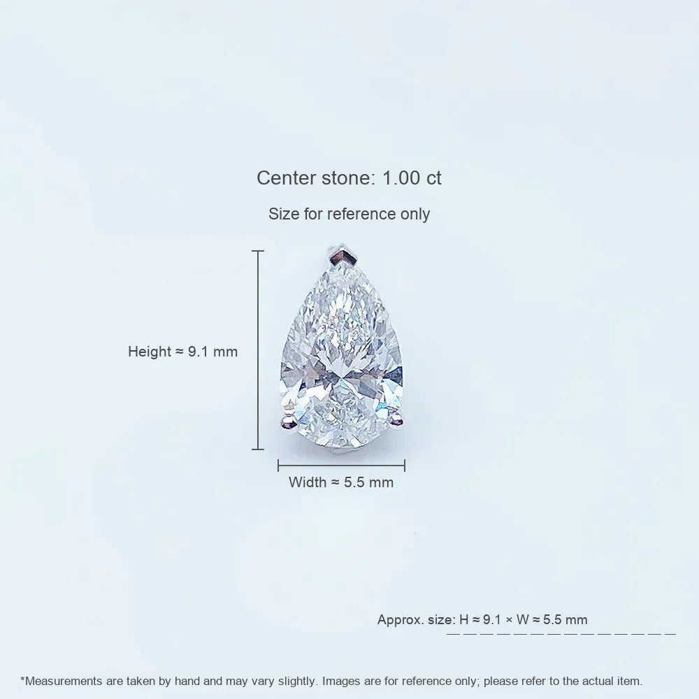 1.02 ctw Pear-Cut Lab-Grown Diamond Stud Earrings in PT950 Platinum