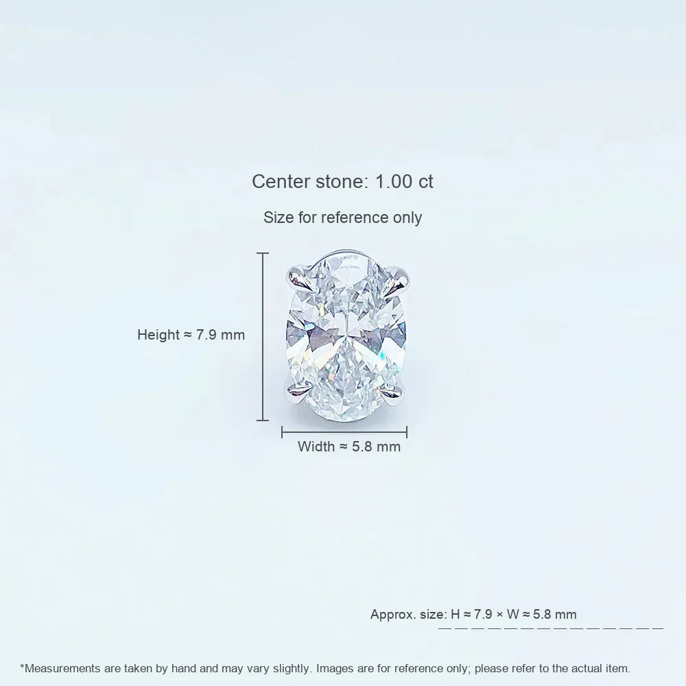 1.08 ctw Minimalist Four-Prong Oval-Cut Lab-Grown Diamond Stud Earrings in PT950 Platinum