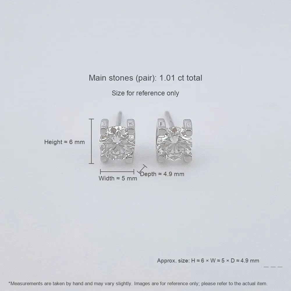 1.07 ctw Princess-Cut Lab-Grown Diamond Earrings in 925 Sterling Silver