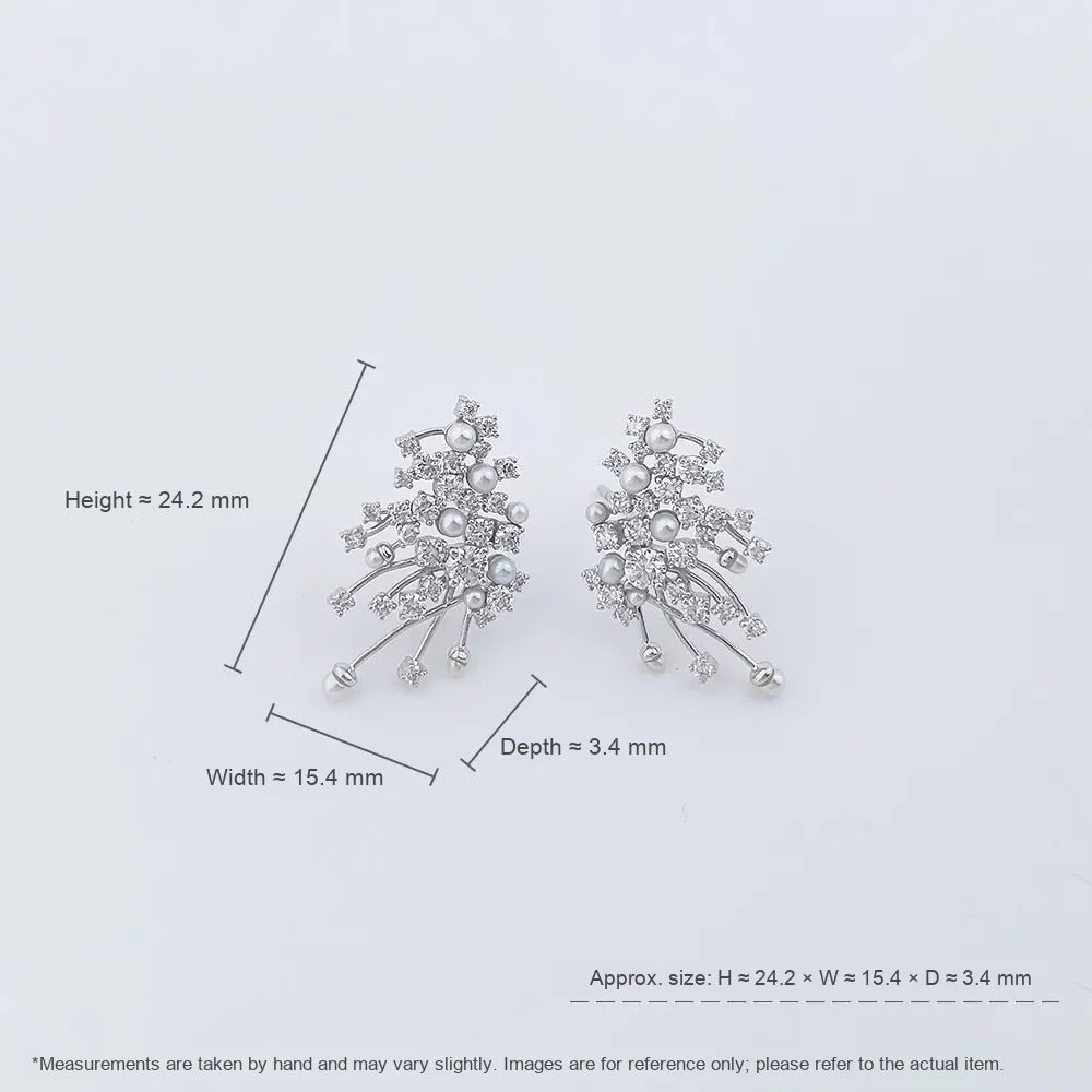 2.14 ctw Floral Mixed-Cut Lab-Grown Diamond Earrings in PT950 Platinum