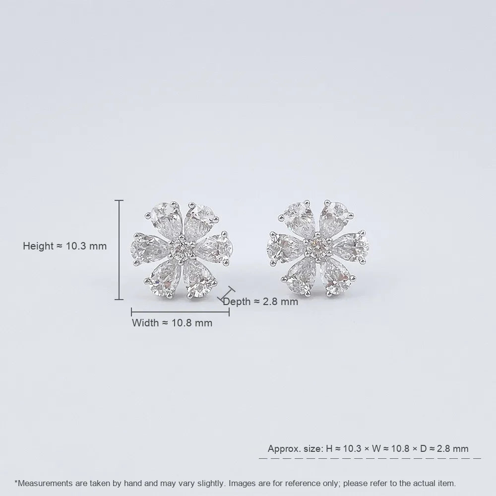 2.02 ctw Floral Mixed-Cut Lab-Grown Diamond Earrings in PT950 Platinum