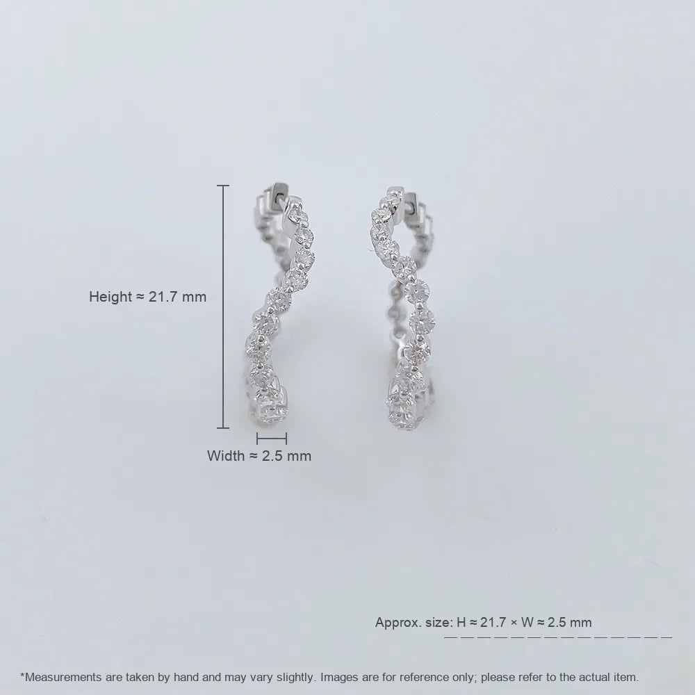 1.65 ctw Round-Cut Lab-Grown Diamond Earrings in 18K White Gold