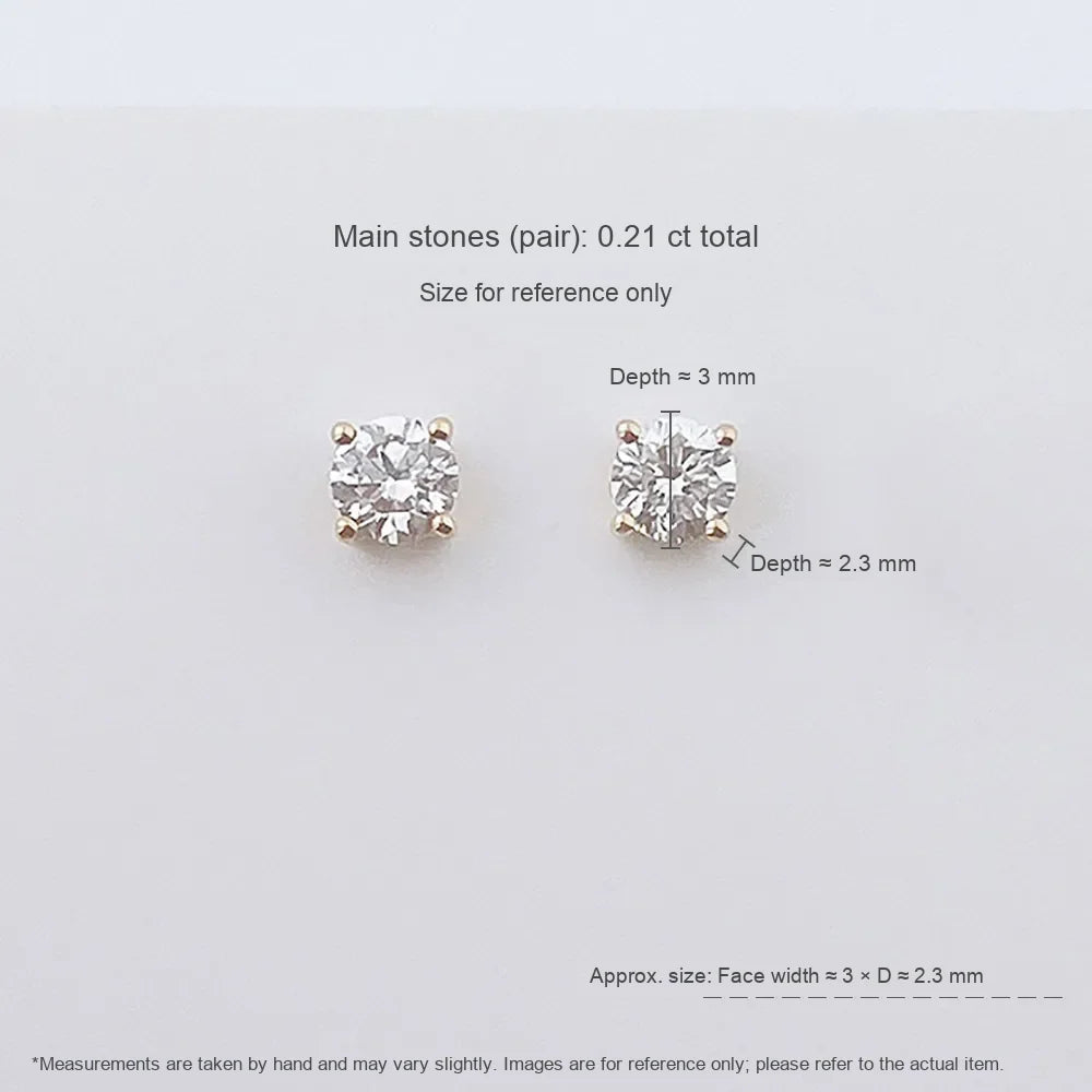 0.22 ctw Four-Prong Cushion-Cut Lab-Grown Diamond Earrings in 18K Yellow Gold
