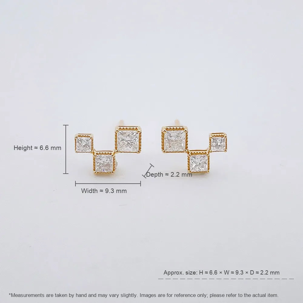 0.37 ctw Geometric Princess-Cut Lab-Grown Diamond Earrings in 18K Yellow Gold