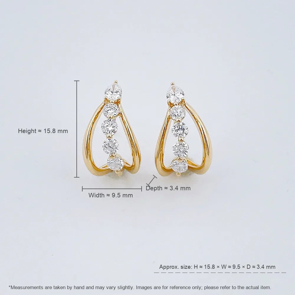 0.27 ctw Mixed-Cut Lab-Grown Diamond Earrings in 18K Yellow Gold