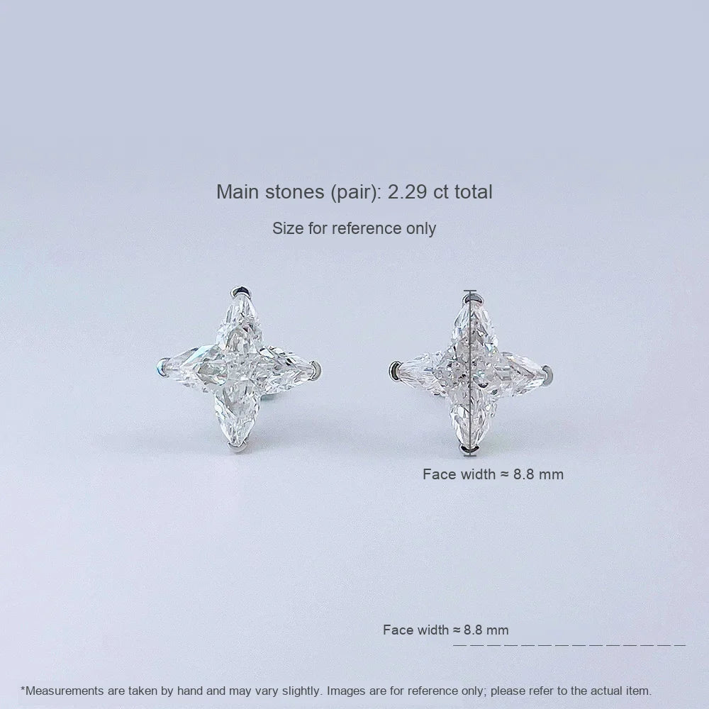 2.53 ctw Celestial Pear-Cut Lab-Grown Diamond Stud Earrings in 18K White Gold
