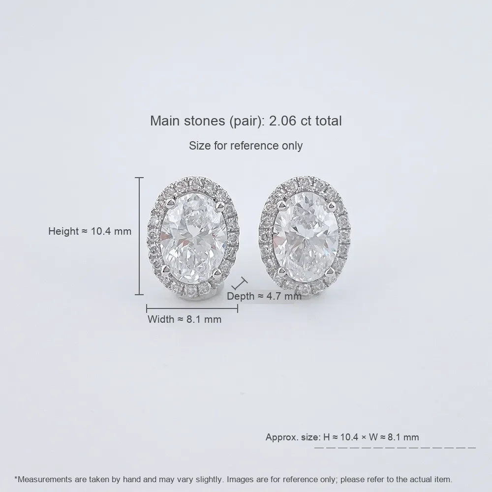 1.15 ctw Celestial Four-Prong Oval-Cut Lab-Grown Diamond Stud Earrings in PT950 Platinum