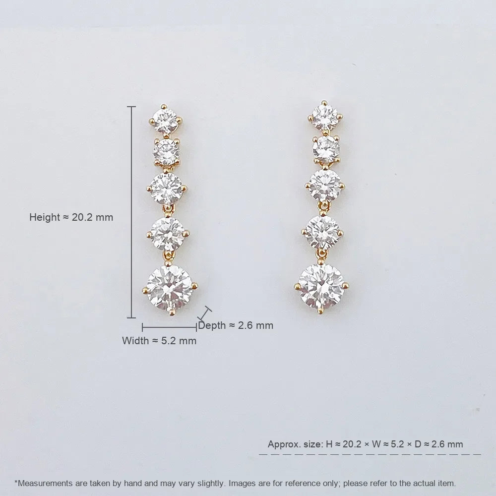 0.67 ctw Round-Cut Lab-Grown Diamond Earrings in 18K Yellow Gold