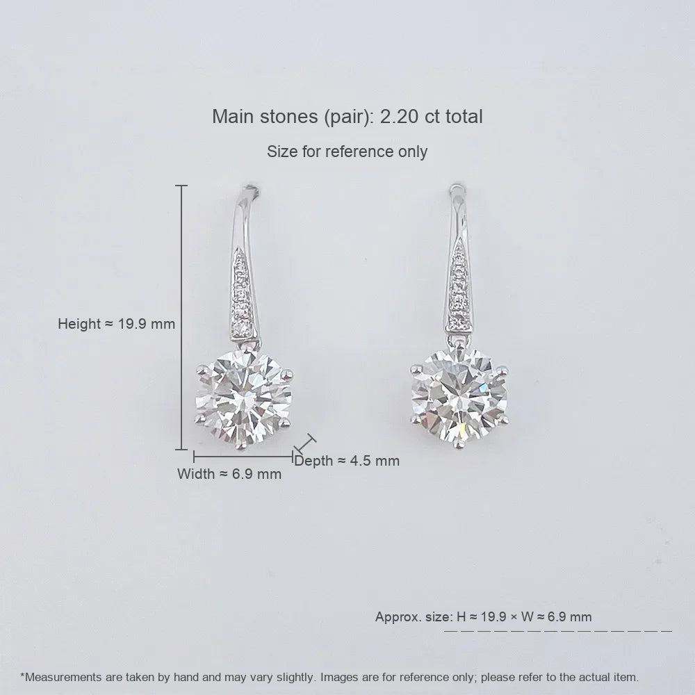 2.1 ctw Celestial Six-Prong Round-Cut Lab-Grown Diamond Earrings in 18K White Gold