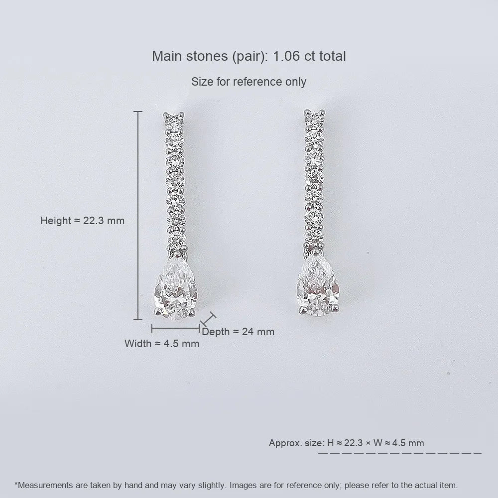 0.93 ctw Pear-Cut Lab-Grown Diamond Stud Earrings in 18K White Gold