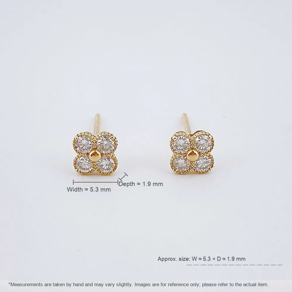 0.36 ctw Floral Round-Cut Lab-Grown Diamond Earrings in 18K Yellow Gold