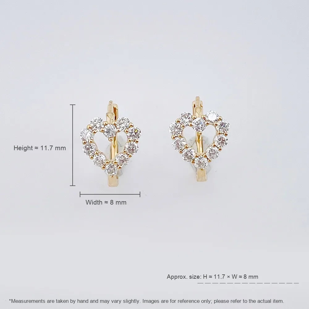 0.54 ctw Heart-Cut Lab-Grown Diamond Earrings in 18K Yellow Gold