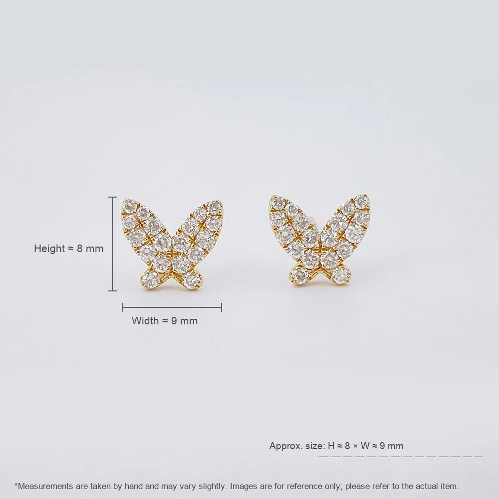 0.51 ctw Butterfly Mixed-Cut Lab-Grown Diamond Earrings in 18K Yellow Gold