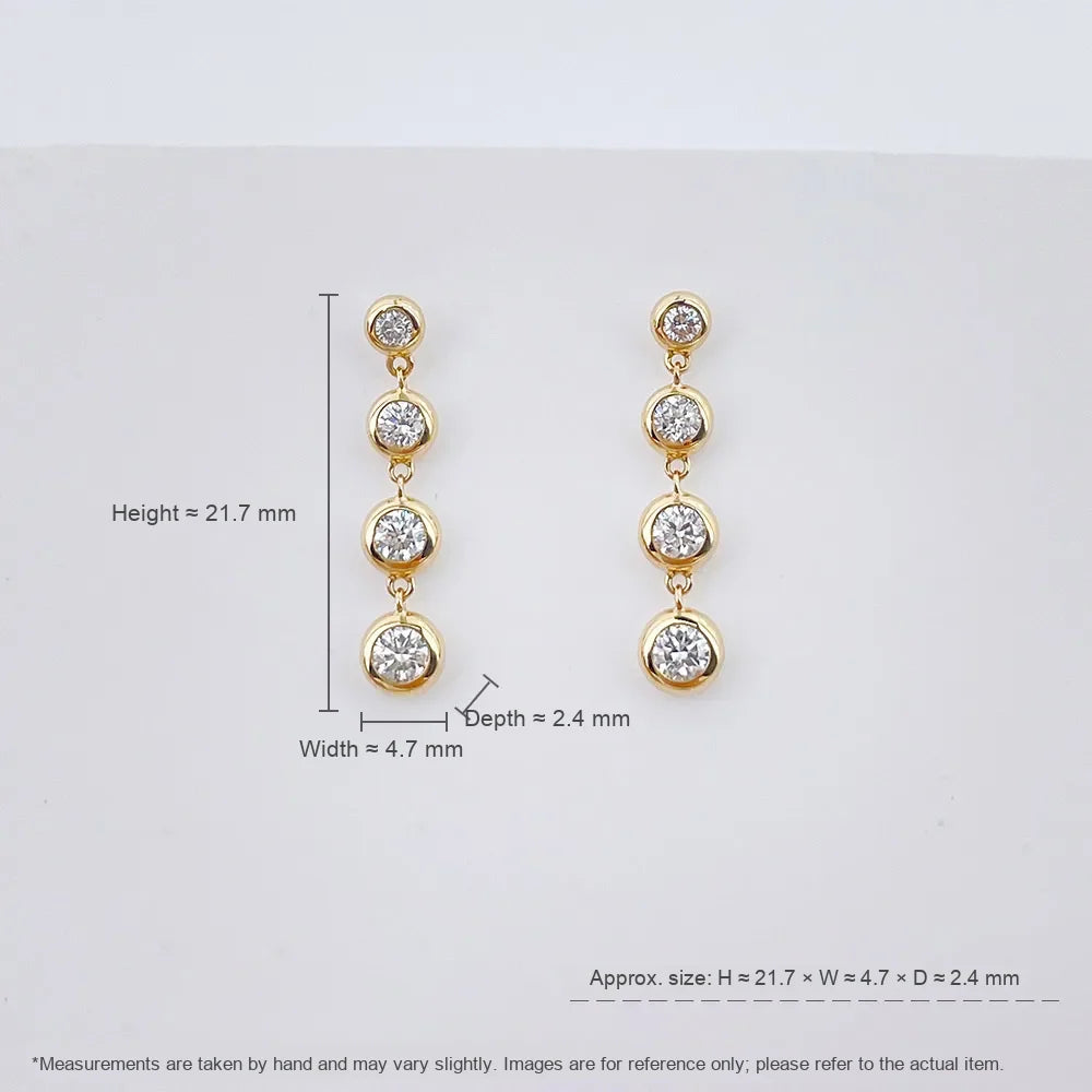 0.22 ctw Minimalist Round-Cut Lab-Grown Diamond Earrings in 18K Yellow Gold