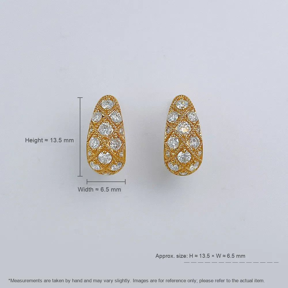 0.73 ctw Celestial Pavé Round-Cut Lab-Grown Diamond Earrings in 18K Yellow Gold