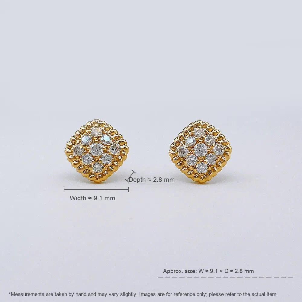 0.4 ctw Celestial Cluster Round-Cut Lab-Grown Diamond Stud Earrings in 18K Yellow Gold