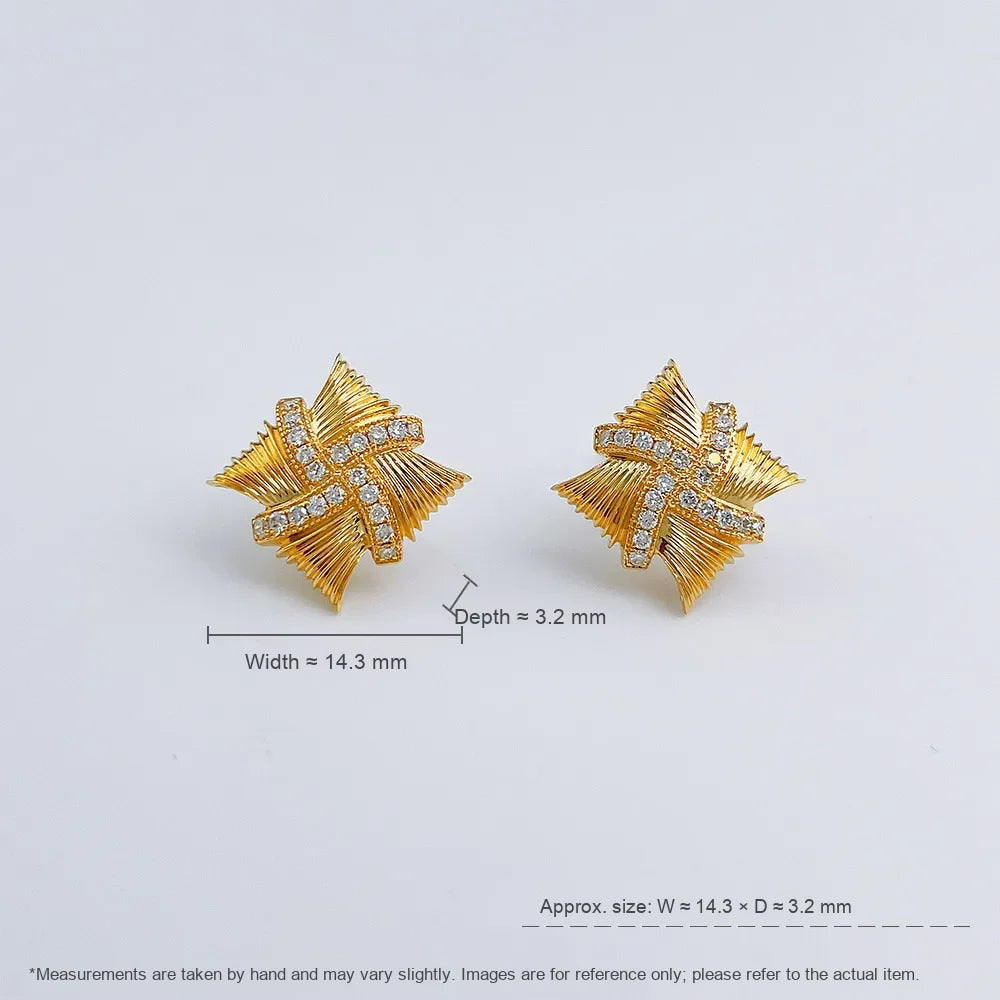 0.2 ctw Celestial Round-Cut Lab-Grown Diamond Stud Earrings in 18K Yellow Gold