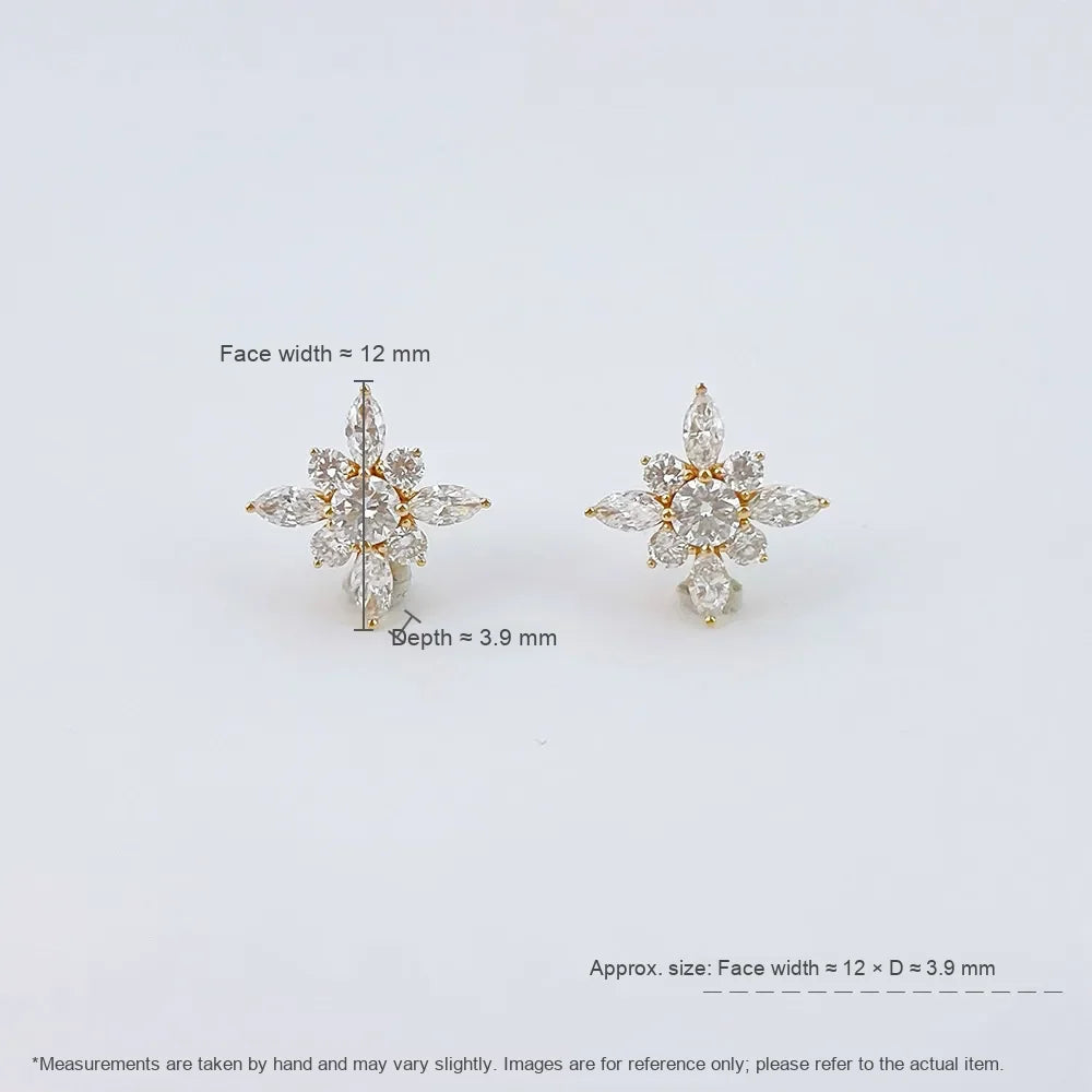 1.14 ctw Mixed-Cut Lab-Grown Diamond Stud Earrings in 18K Yellow Gold