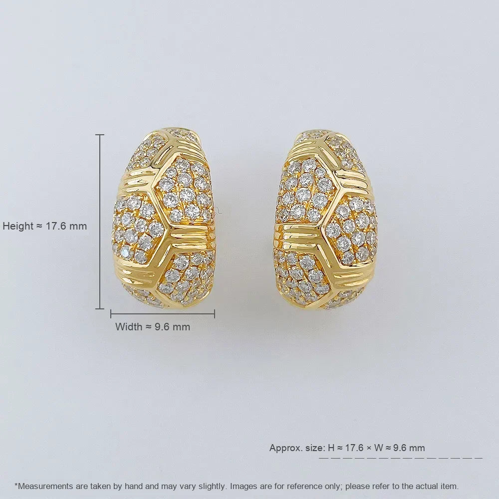 1.57 ctw Geometric Pavé Mixed-Cut Lab-Grown Diamond Ear Cuff in 18K Yellow Gold