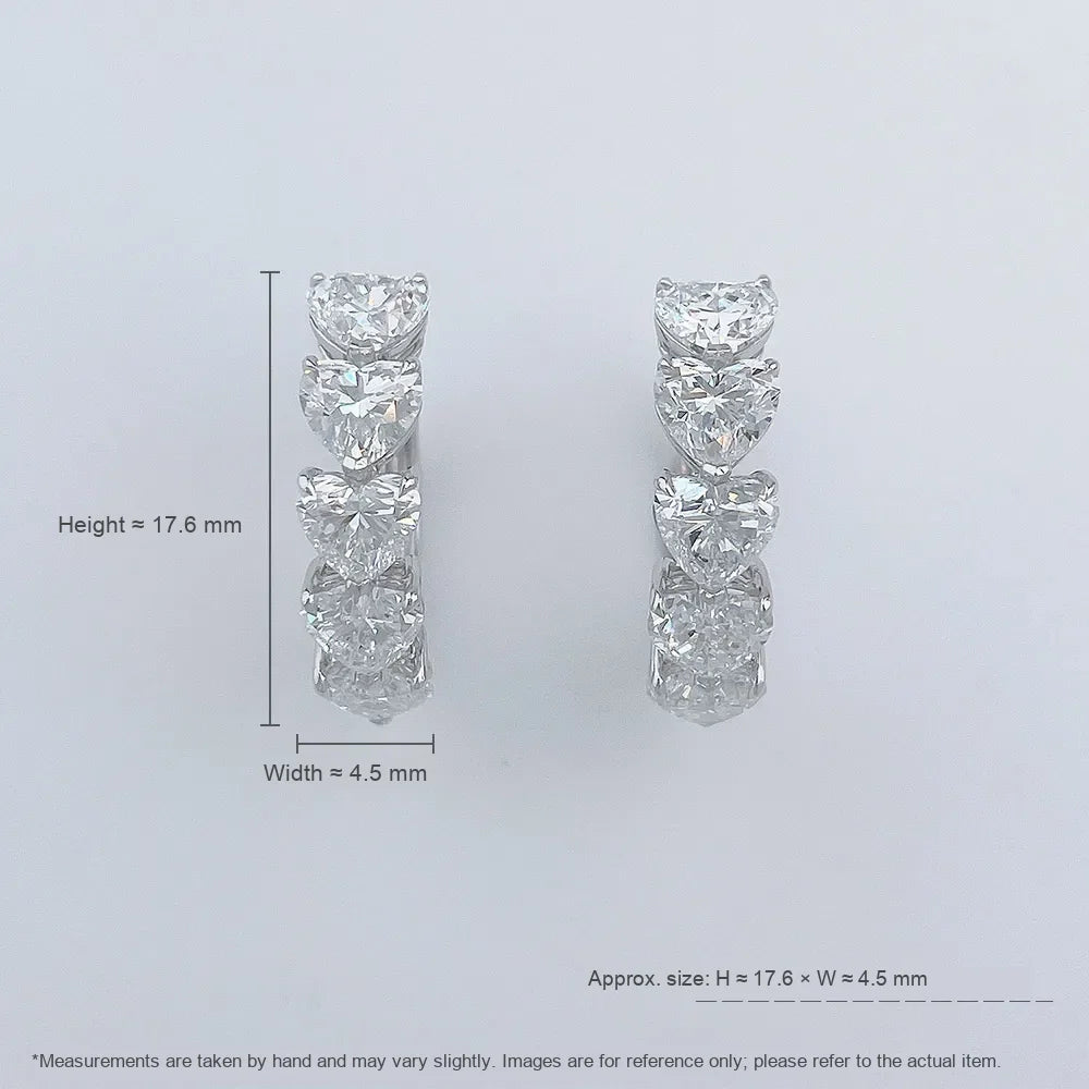 3.27 ctw Heart-Cut Lab-Grown Diamond Ear Cuff in 18K White Gold