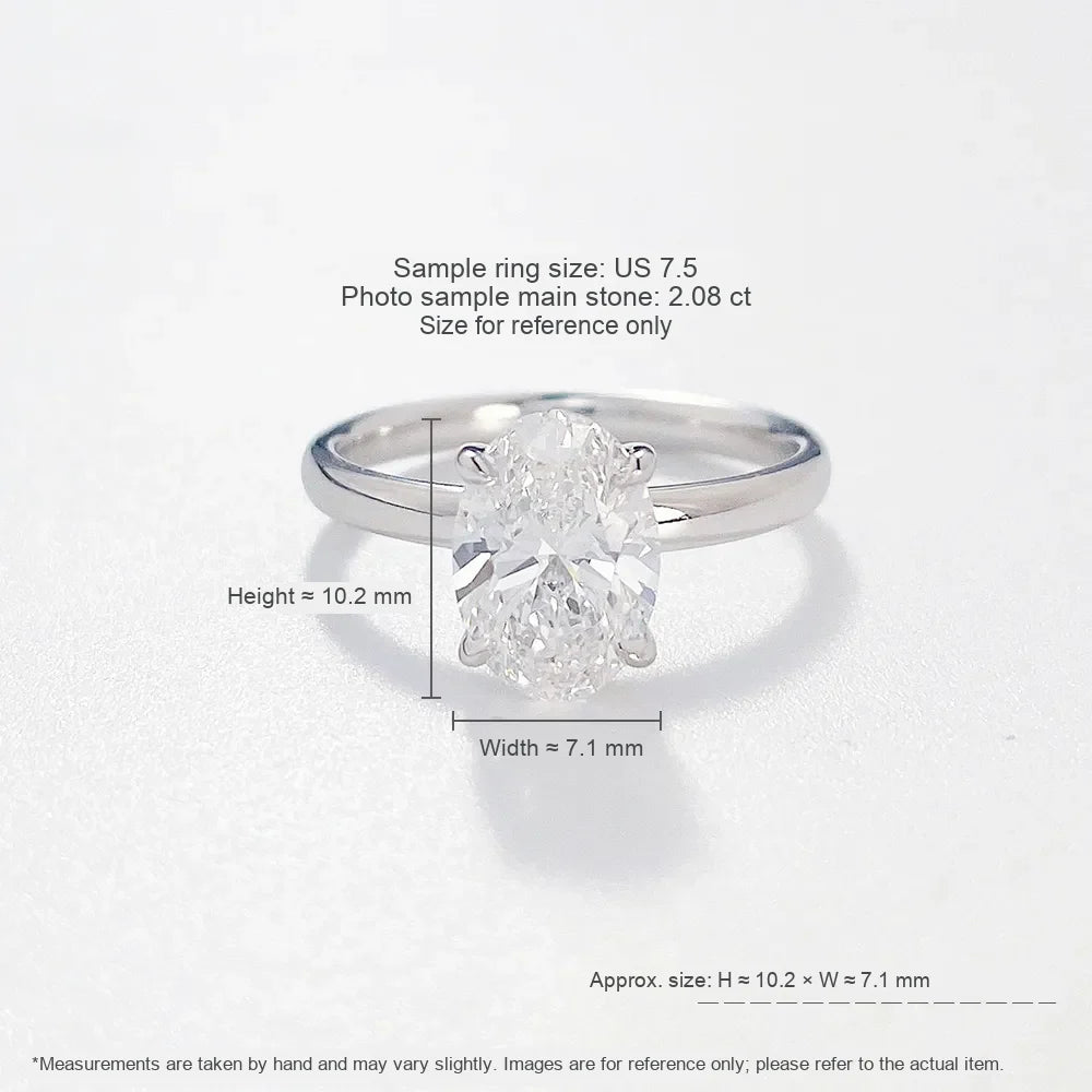 2.08 ct Minimalist Oval-Cut Lab-Grown Diamond Ring in PT950 Platinum – APYFR0002-PT