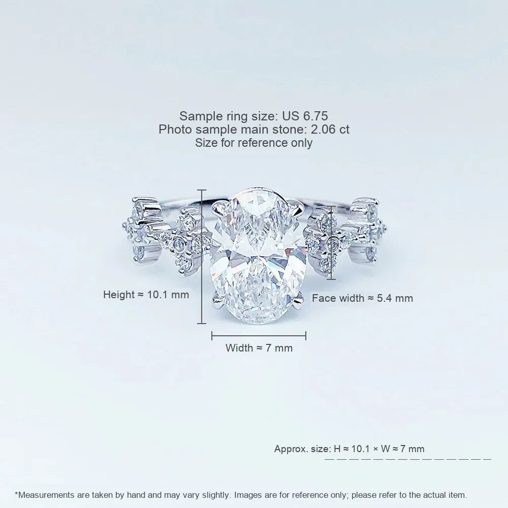 2.06 ct Celestial Four-Prong Oval-Cut Lab-Grown Diamond Ring in PT950 Platinum – APYFR0012-PT