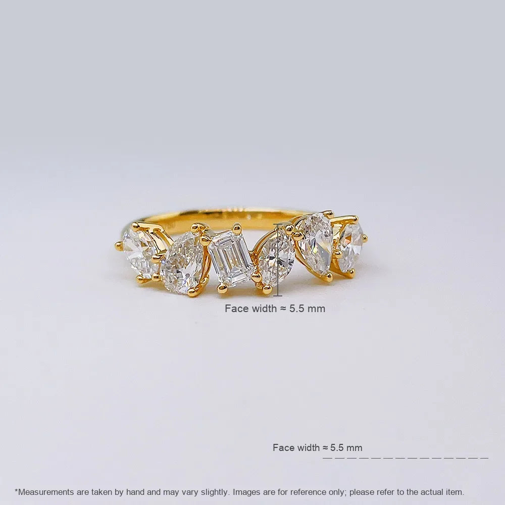 Celestial Mixed-Cut Lab-Grown Diamond Ring in 18K Yellow Gold – APYFR0020-Y