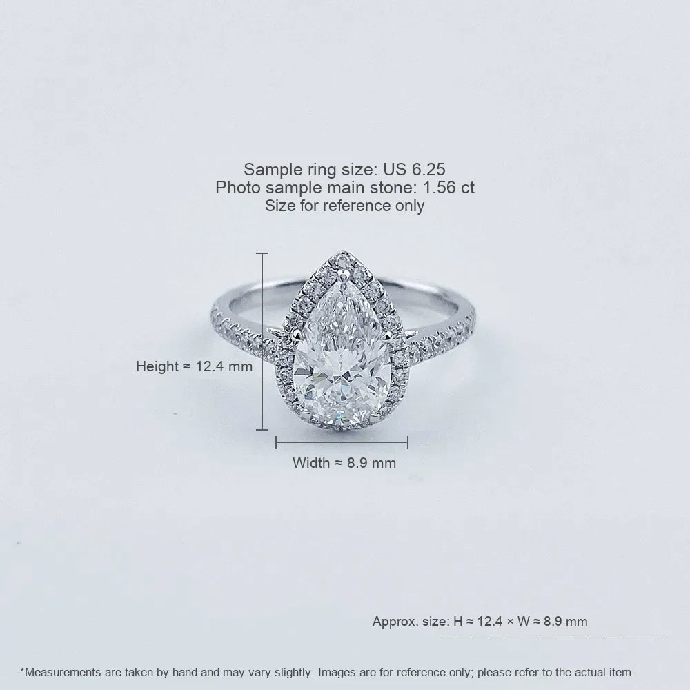 1.07 ct Statement Pear-Cut Lab-Grown Diamond Ring in PT950 Platinum