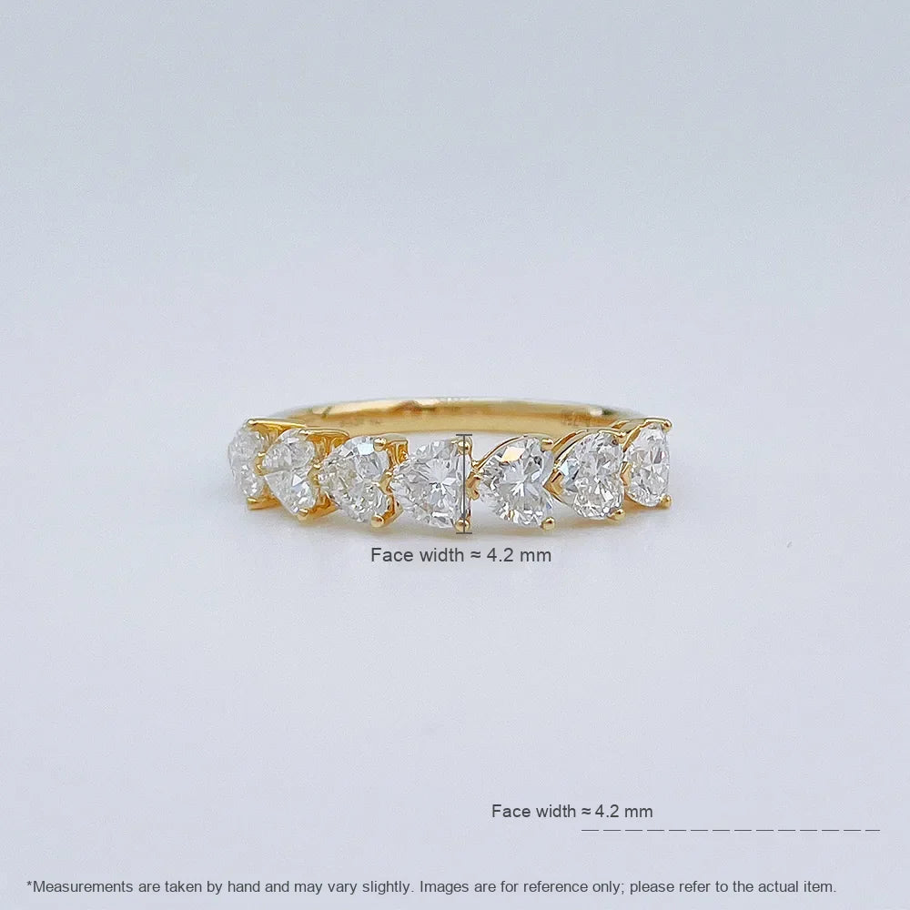 1.46 ctw Heart-Cut Lab-Grown Diamond Band in 18K Yellow Gold – APYFR0053-Y