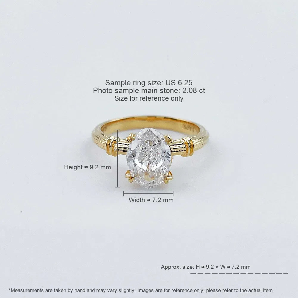 2.28 ct Vintage Four-Prong Oval-Cut Lab-Grown Diamond Ring in 18K Yellow Gold