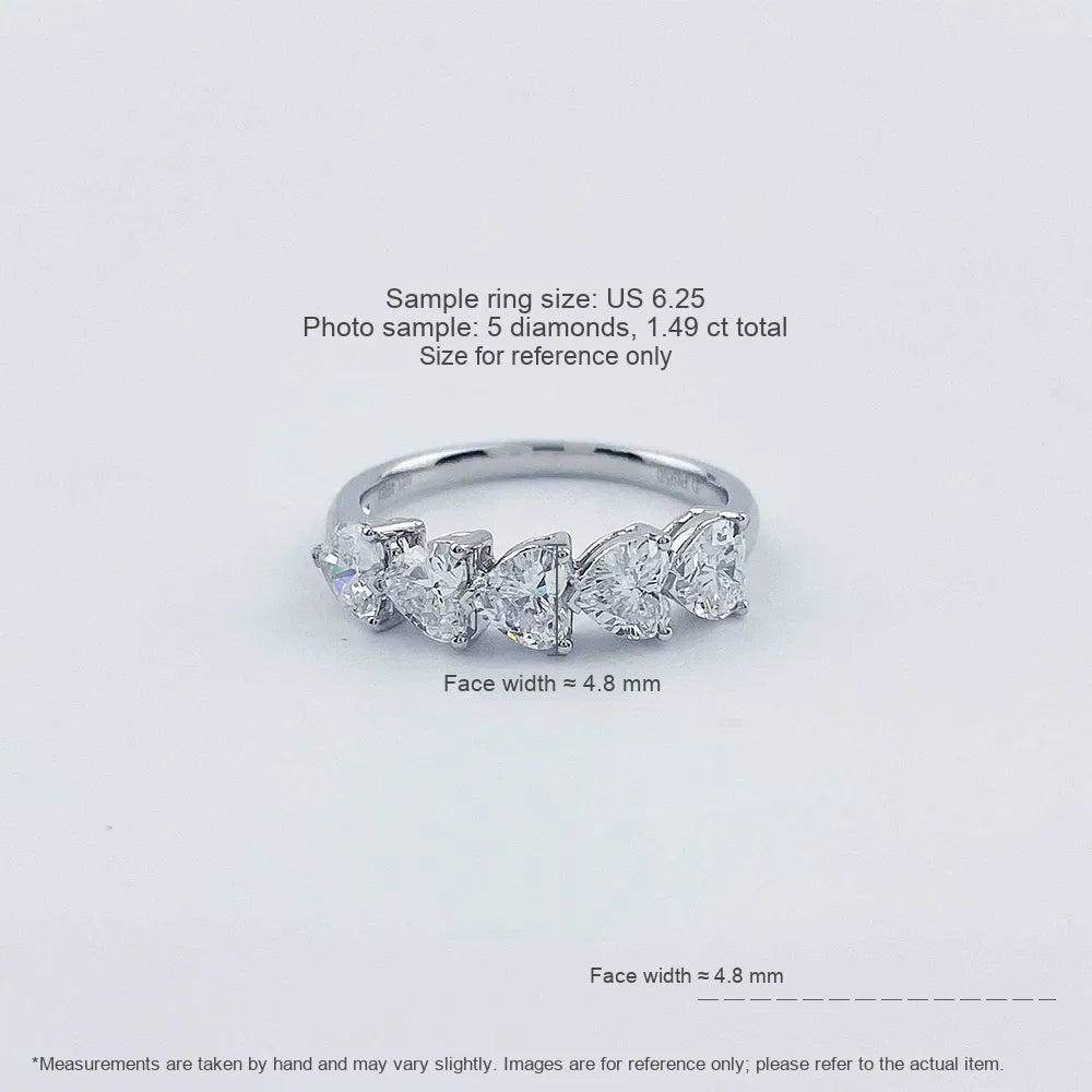 1.49 ctw Heart-Cut Lab-Grown Diamond Band in PT950 Platinum – APYFR0063-PT