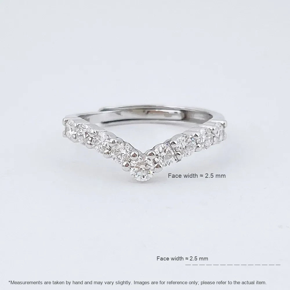 0.7 ctw Round-Cut Lab-Grown Diamond Band in 925 Sterling Silver
