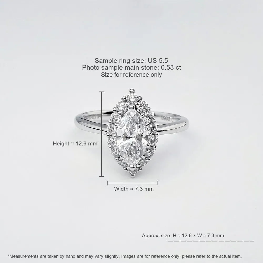 0.54 ct Marquise-Cut Lab-Grown Diamond Ring in PT950 Platinum