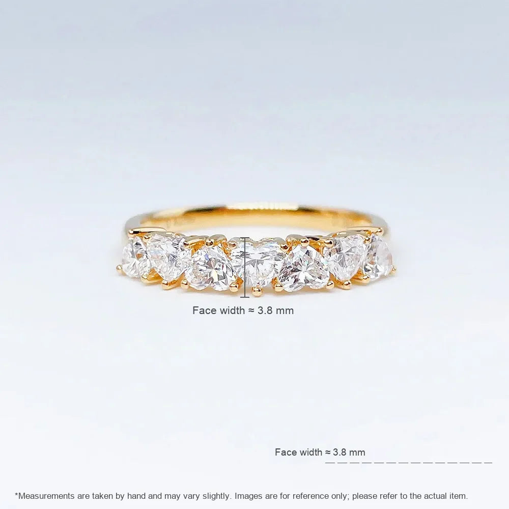 1.03 ctw Heart-Cut Lab-Grown Diamond Band in 18K Yellow Gold – APYFR0094-Y