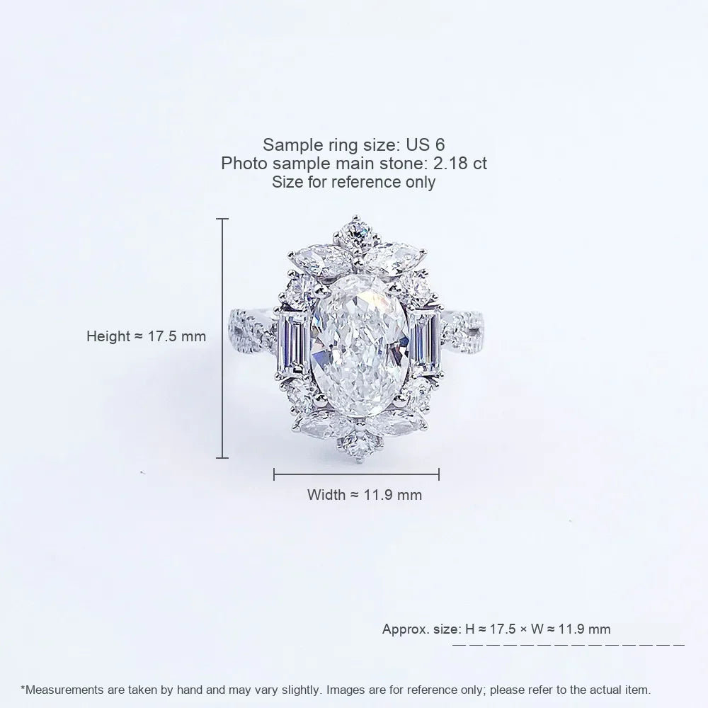 2.21 ct Statement Four-Prong Oval-Cut Lab-Grown Diamond Ring in PT950 Platinum – APYFR0115-PT