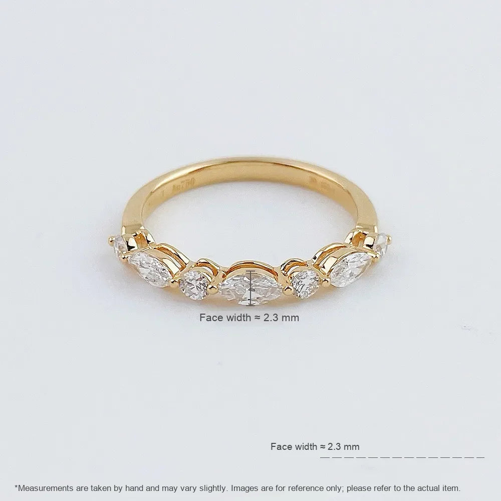 0.53 ctw Celestial Marquise-Cut Lab-Grown Diamond Band in 18K Yellow Gold – APYFR0122-Y
