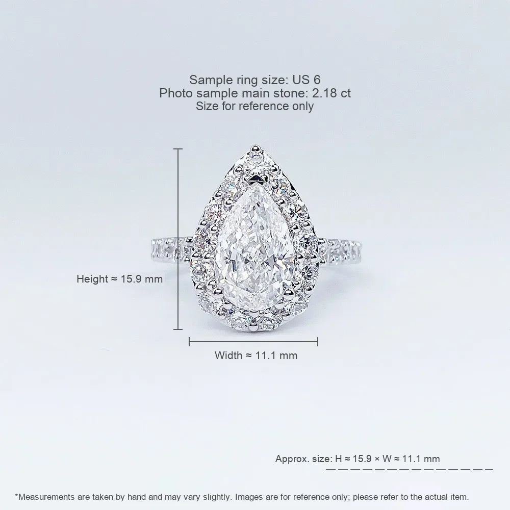 2.03 ct Three-Prong Pear-Cut Lab-Grown Diamond Ring in 18K White Gold
