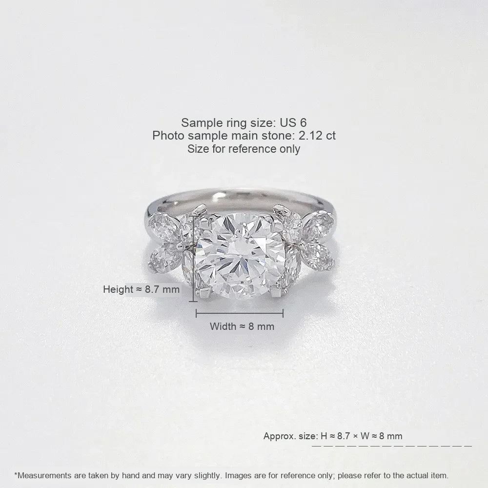 1.09 ct Butterfly Round-Cut Lab-Grown Diamond Ring in PT950 Platinum
